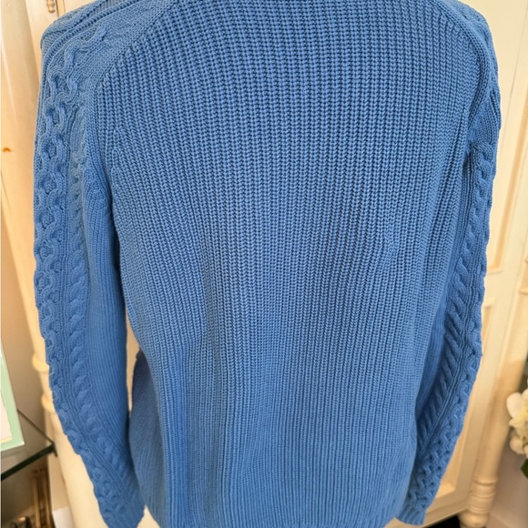 Tory Burch Blue Cable Knit Sweater - Picture 6 of 11